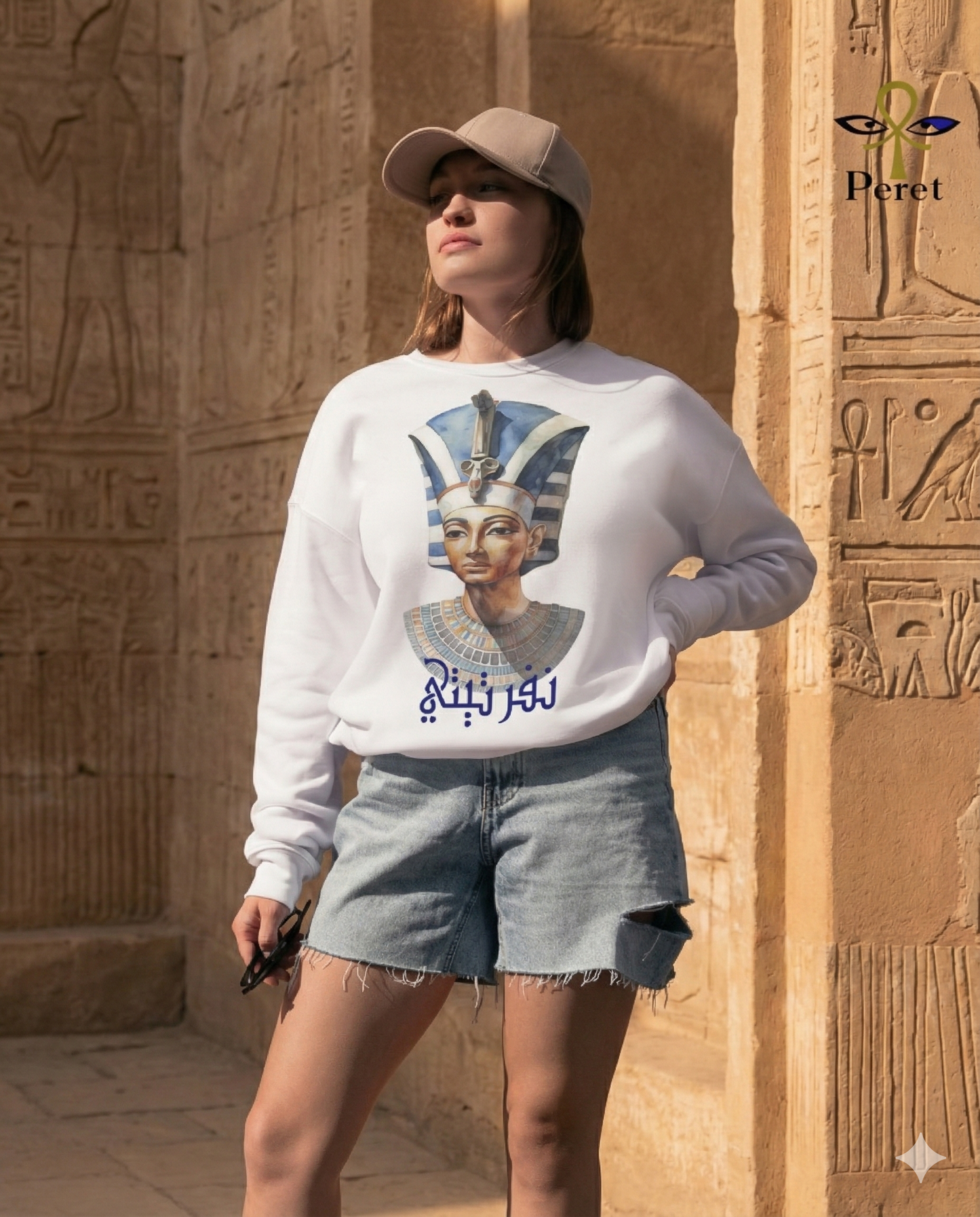 Nefertiti & Ankh - Crew Neck Sweatshirt